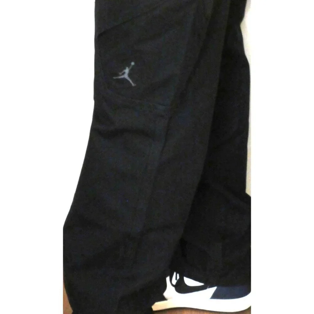 Jordan Men's MJ Chicago Cotton Cargo Casual Air Jordan Logo Pants Black NWT